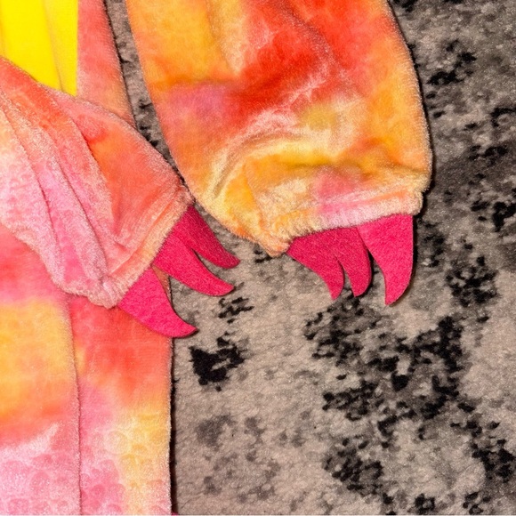 Pink and Yellow T-Rex Kids Costume - Size S 3-4 years - Picture 6 of 9